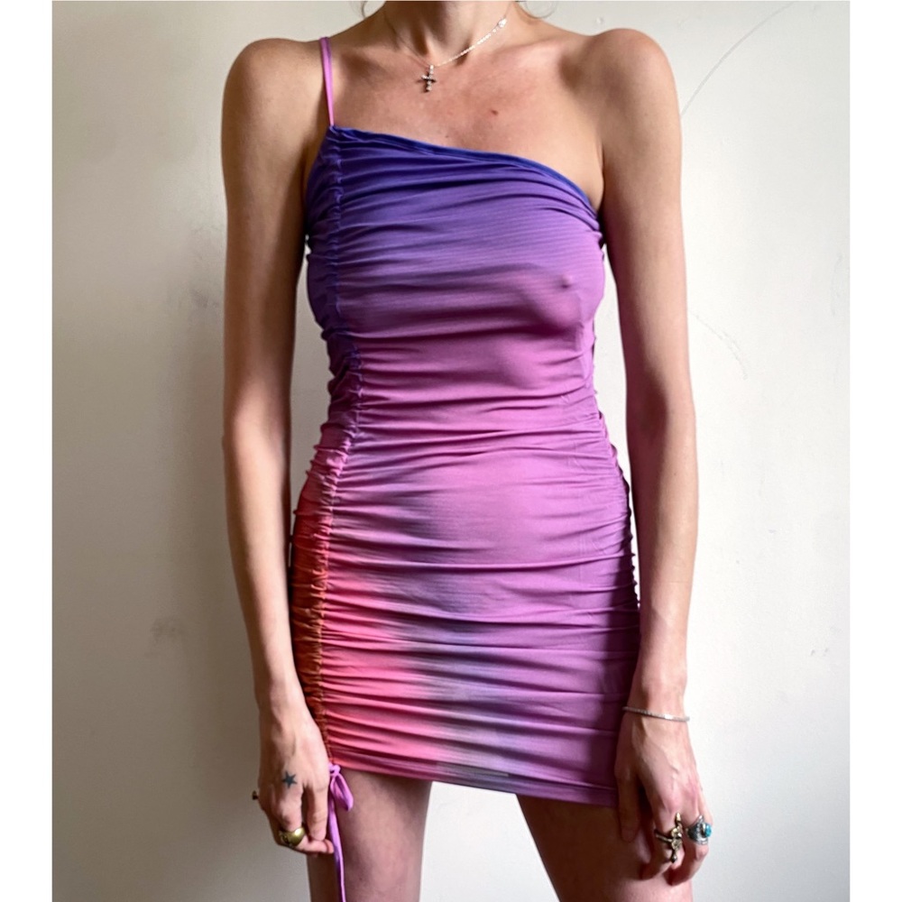 NWT PALOMA WOOL Valie Gradient Print Ruched Minidress - Picture 9 of 9